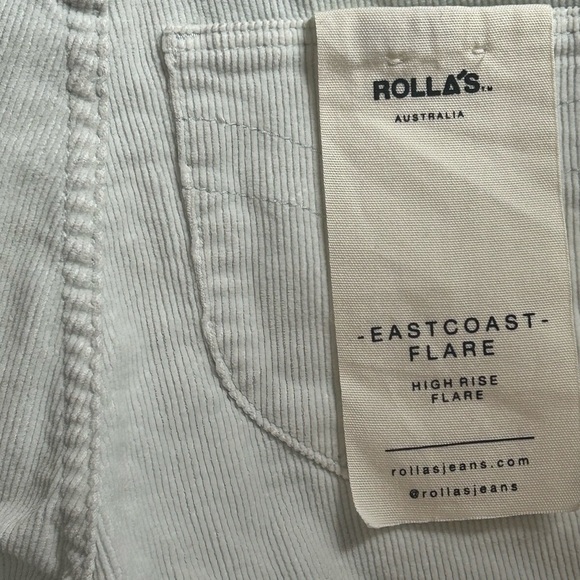 Rolla’s Eastcoast Flare Corduroy Pants Seagrass Mint Size 24 NWT High Rise - Picture 9 of 10